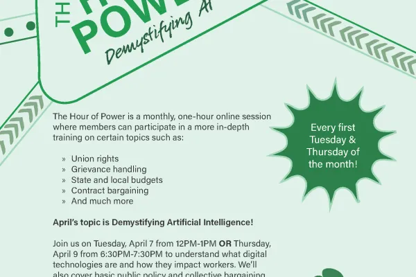 Hour of Power flyer for April