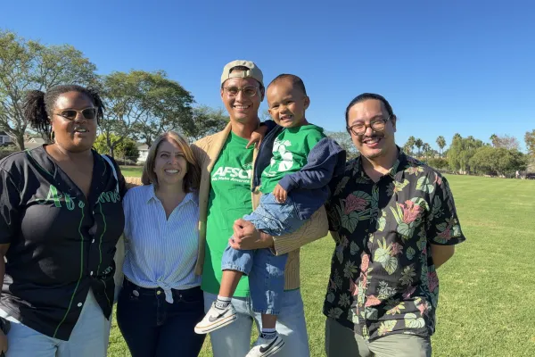 Photo of Marni von Wilpert with staff from AFSCME District Council 36
