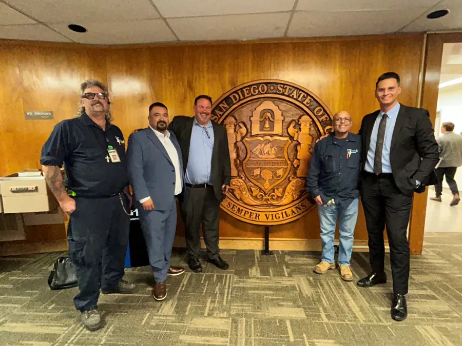 Members of AFSCME Local 127 with Business Rep. Andres