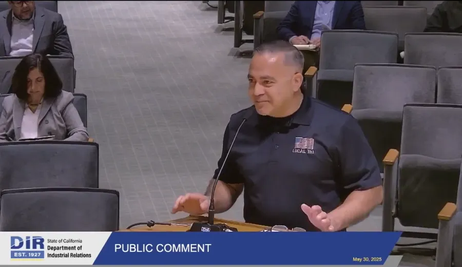Screenshot of a video of Luis Del Cid's public comment