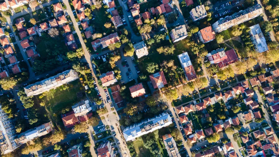 Stock photo of a neighborhood