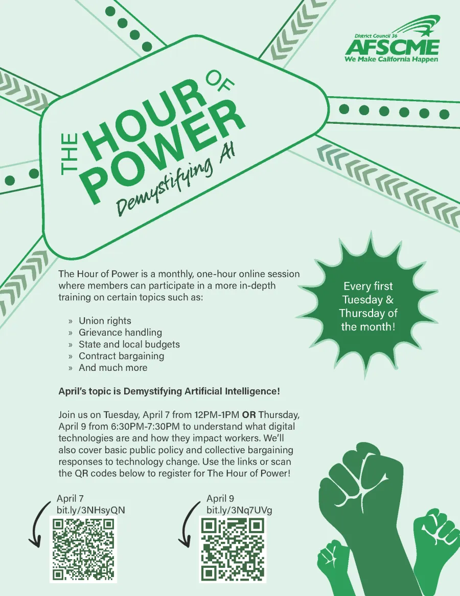 Hour of Power flyer for April