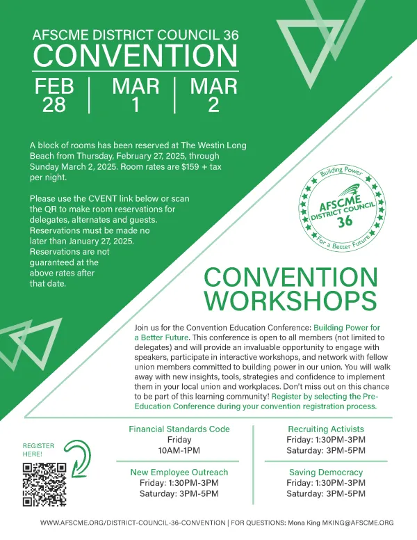 Flyer for AFSCME District Council 36 convention