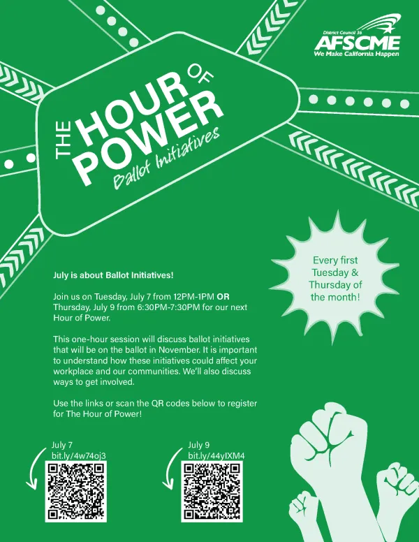 Flyer for July Hour of Power