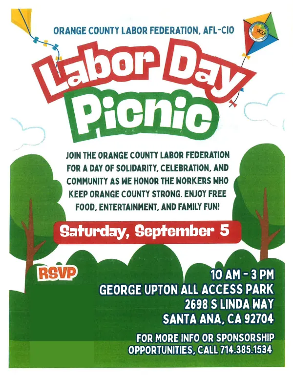 Flyer for the Orange County Labor Day Picnic