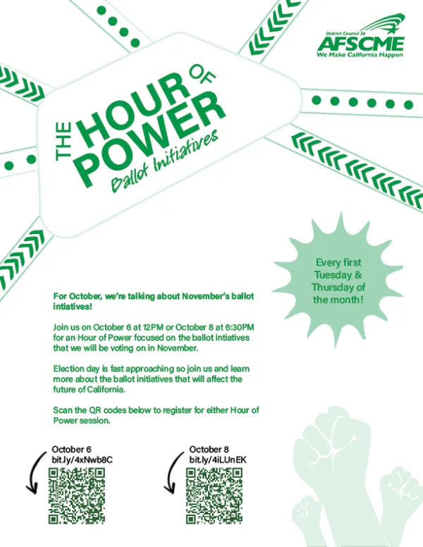 Hour of Power flyer for October